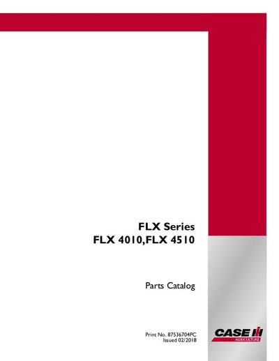 Case IH FLX4010 FLX4510 Floater Parts Manual 87536704