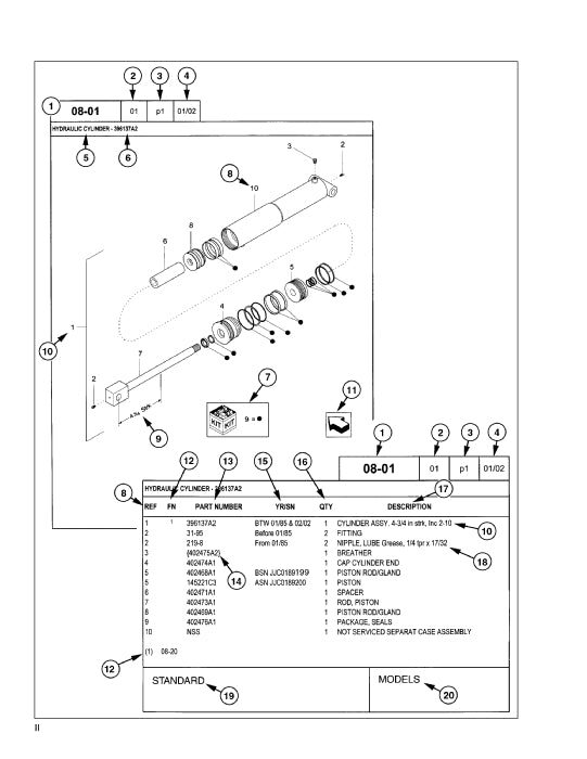 Case 410 Series 3 Skid Steer Loader Parts Manual 87632288NA