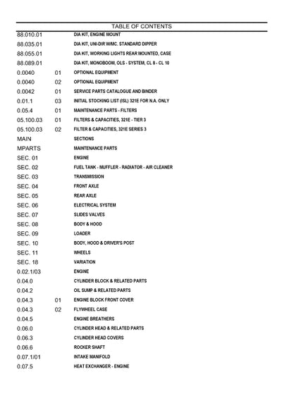 Case 321E Series 3 Tier 3 Compact Wheel Loader Parts Manual 87659826NA