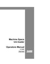 Case 1150, 1150B, 1450, 1530B Machine Specs Uni-loader Operator Manual 9-74245