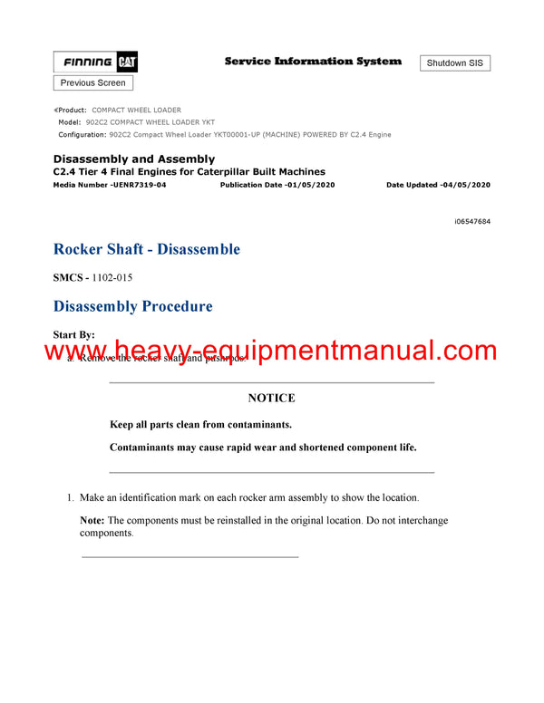 DOWNLOAD CATERPILLAR 902C2 COMPACT WHEEL LOADER SERVICE REPAIR MANUAL YKT