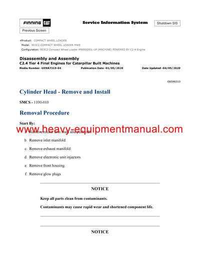 DOWNLOAD CATERPILLAR 903C2 COMPACT WHEEL LOADER SERVICE REPAIR MANUAL MW8
