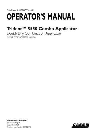 Case IH 5550 Trident™ Combo Applicator Operator Manual 90426593
