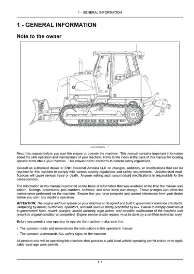 Case 850M Tier 4B final Crawler Dozer Operator Manual 90429318