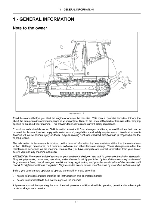 Case 850M Tier 4B final Crawler Dozer Operator Manual 90429318