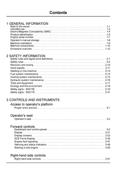 Case SV215E, SV217E Tier 4B (final) Vibratory Roller Operator Manual 90495314