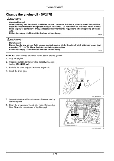 Case SV215E, SV217E Tier 4B (final) Vibratory Roller Operator Manual 90495314