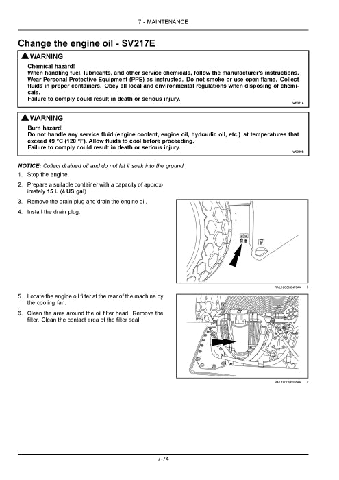 Case SV215E, SV217E Tier 4B (final) Vibratory Roller Operator Manual 90495314