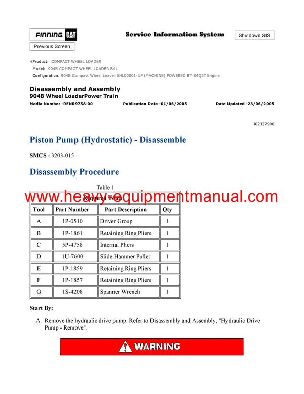 DOWNLOAD CATERPILLAR 904B COMPACT WHEEL LOADER FULL COMPLETE SERVICE REPAIR MANUAL B4L