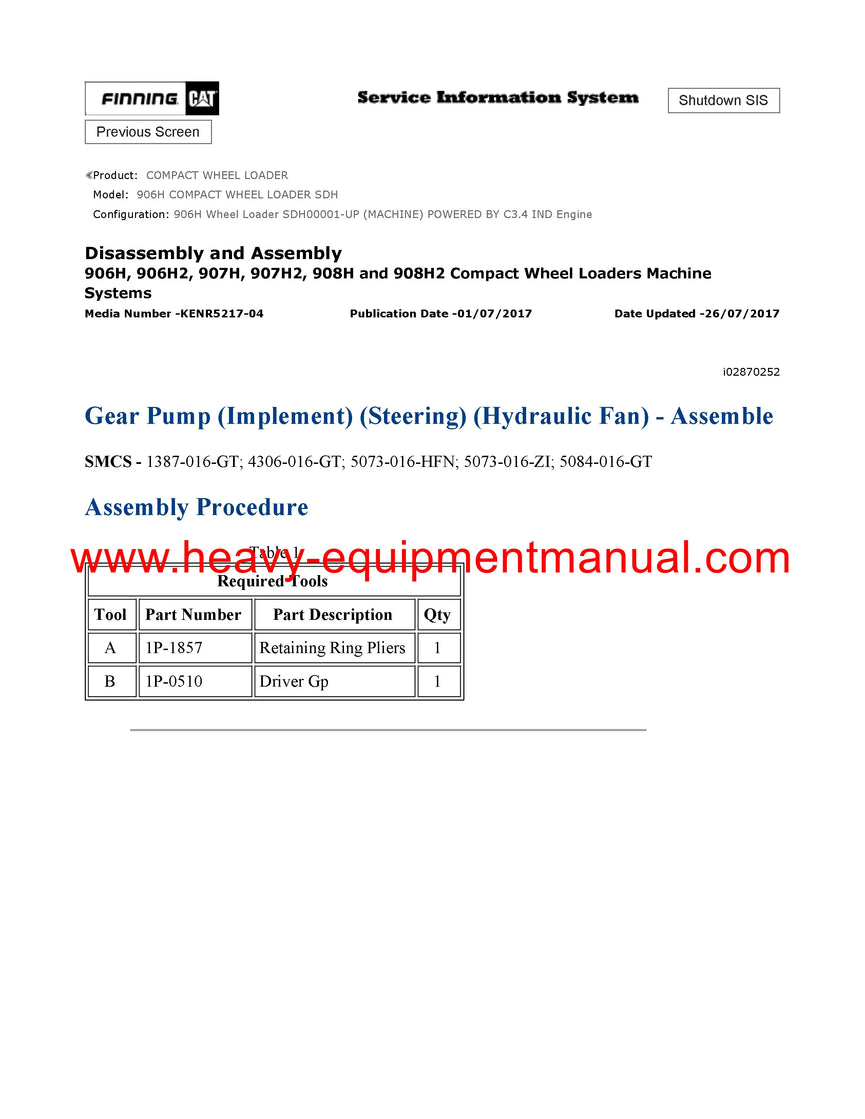 Caterpillar 906H COMPACT WHEEL LOADER Full Complete Workshop Service Repair Manual SDH