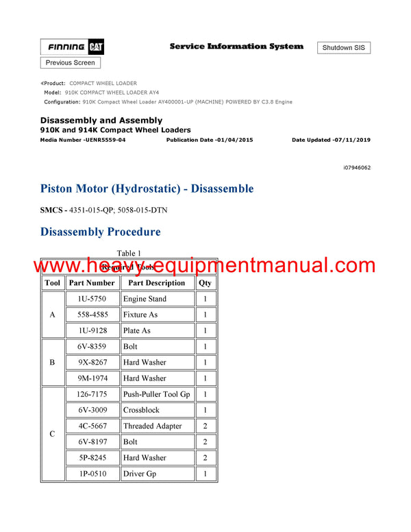 DOWNLOAD CATERPILLAR 910K COMPACT WHEEL LOADER SERVICE REPAIR MANUAL AY4