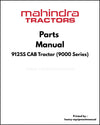 Mahindra 9125S CAB Tractor (9000 Series) Parts Manual - PDF Download