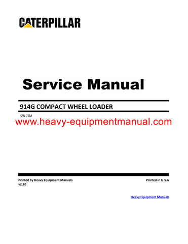 Caterpillar 914G COMPACT WHEEL LOADER Full Complete Workshop Service Repair Manual 7ZM
