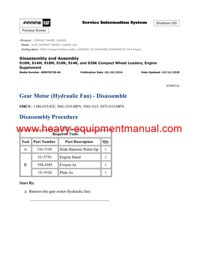 DOWNLOAD CATERPILLAR 914K COMPACT WHEEL LOADER SERVICE REPAIR MANUAL L24