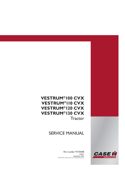 Case IH Vestrum 110 CVX Tractor Service Manual 91734348