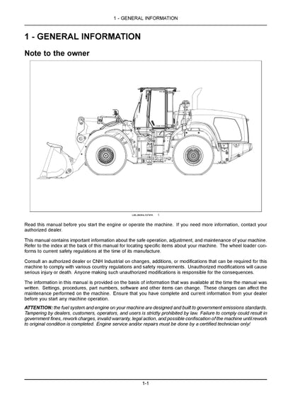 Case 1021G, 1121G Touchscreen Wheel Loader Operator Manual 91762294