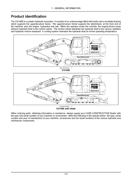 Case CX140E Crawler Excavator Operator Manual 91853745