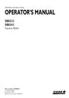 Case IH SB531, SB541 Square Baler Operator Manual 91898914