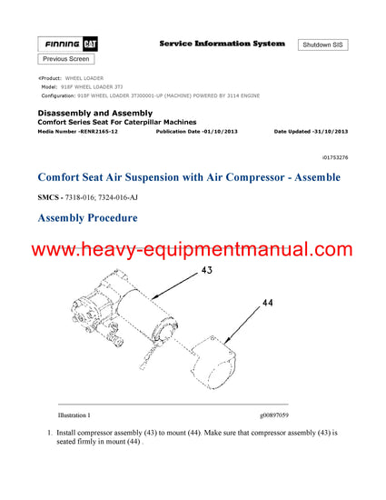 Caterpillar 918F WHEEL LOADER Full Complete Workshop Service Repair Manual 3TJ