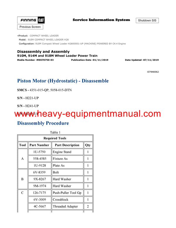 DOWNLOAD CATERPILLAR 918M COMPACT WHEEL LOADER SERVICE REPAIR MANUAL H26
