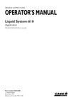 Case IH 610 Liquid System Sprayer-Applicator Operator Manual 92031485