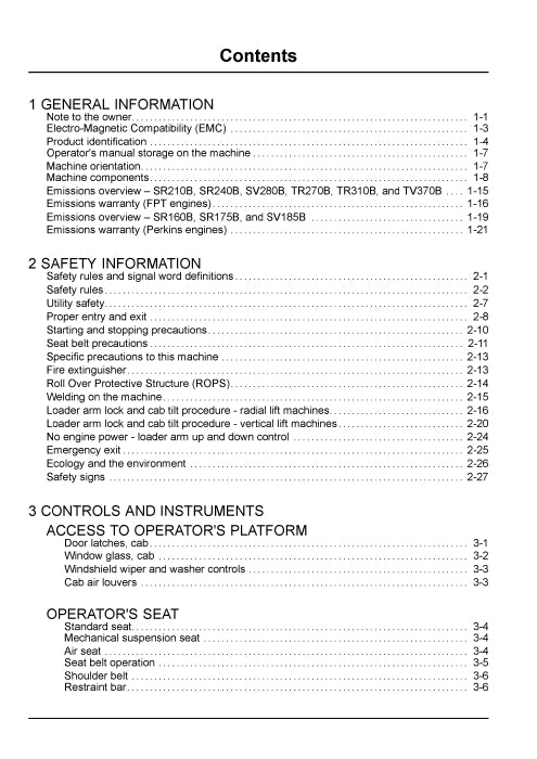 Case TR270B TR310B TV370B B Series Compact Track Loader Tier 4B (final) Operator Manual 92066328
