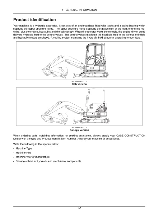 Case CX26C Mini Excavator Operator Manual 92073423