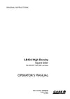 Case IH LB436P HD, LB436RC HD Square Baler Operator Manual 92098765