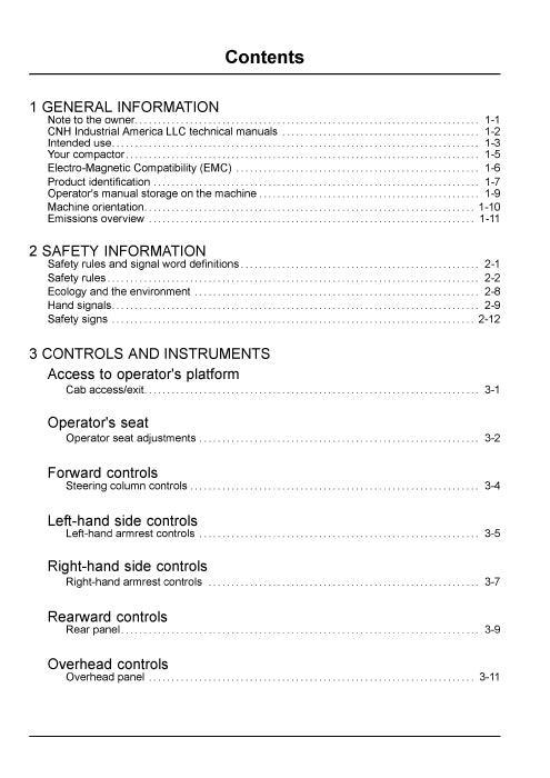 Case DV209D, DV210D, DV209CD, DV210CD Combi Double Drum Compactor Tier 4B (final) Operator Manual 92116164