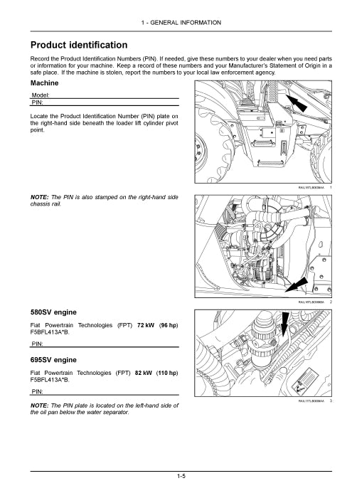 Case 580SV, 695SV Tier 4B (final) Tractor Loader Backhoe Operator Manual 92140705