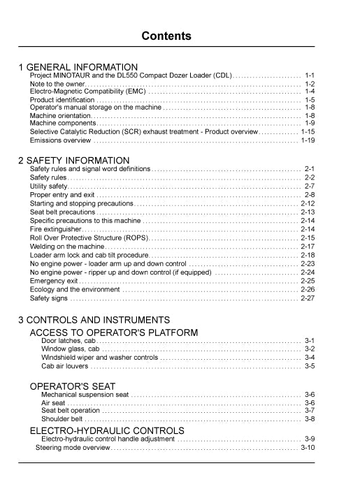 Case DL550 Minotaur Compact Dozer Loader Operator Manual 92156945