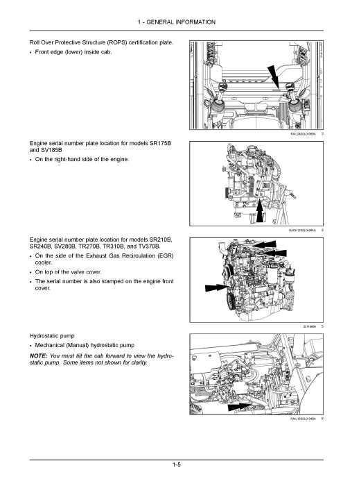 Case TR270B, TR310B, TV370B B Series Compact Track Loader Operator Manual 92157213