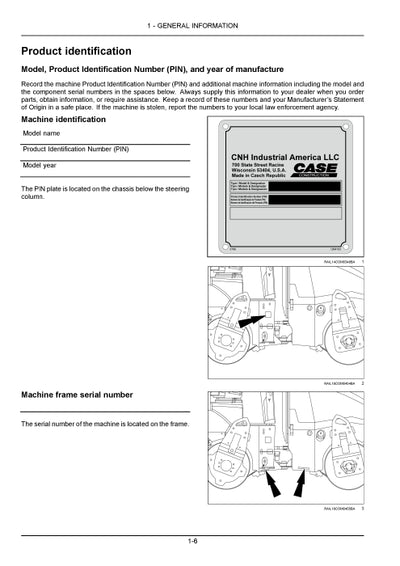 Case DV23E, DV23CE, DV26E, DV26CE Vibratory Roller Operator Manual 92172288