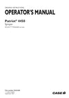 Case IH 4450 Patriot Sprayer Operator Manual 92233266