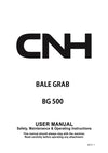 Case 12EV, CL36EV, W40X for Bale Grab BG500 Wheel Loader Operator Manual 92238998