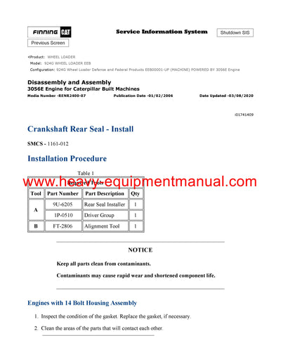 DOWNLOAD CATERPILLAR 924G WHEEL LOADER SERVICE REPAIR MANUAL EEB