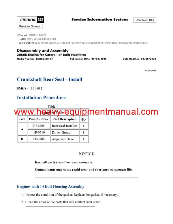 DOWNLOAD CATERPILLAR 924G WHEEL LOADER SERVICE REPAIR MANUAL EEB