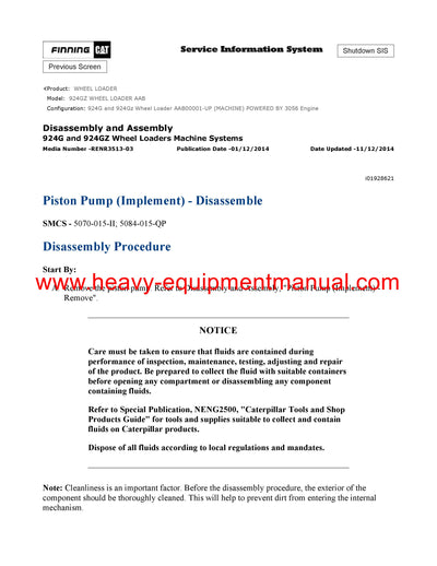 DOWNLOAD CATERPILLAR 924GZ WHEEL LOADER SERVICE REPAIR MANUAL AAB