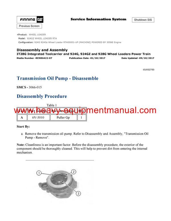 DOWNLOAD CATERPILLAR 924GZ WHEEL LOADER SERVICE REPAIR MANUAL RTA