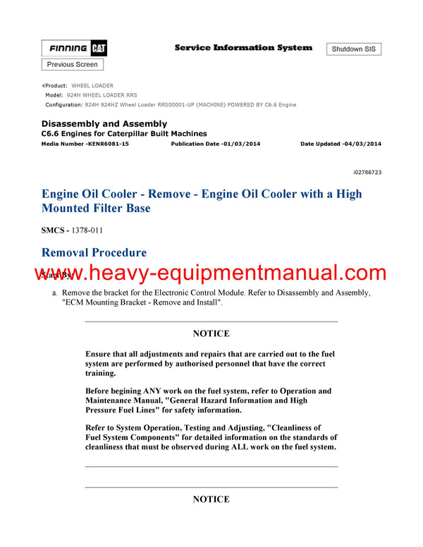 DOWNLOAD CATERPILLAR 924H WHEEL LOADER SERVICE REPAIR MANUAL RRS