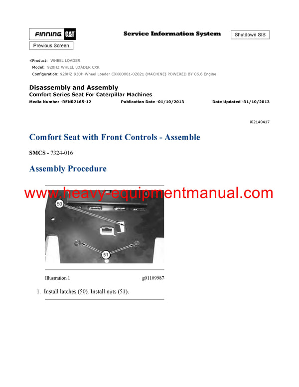 DOWNLOAD CATERPILLAR 928HZ WHEEL LOADER SERVICE REPAIR MANUAL CXK