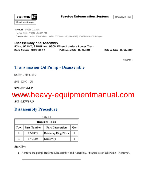 DOWNLOAD CATERPILLAR 930H WHEEL LOADER SERVICE REPAIR MANUAL FTD