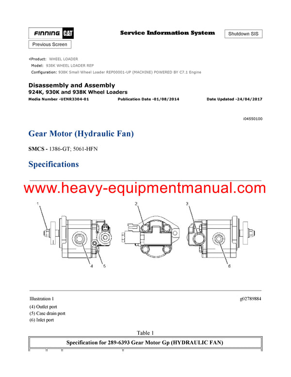 DOWNLOAD CATERPILLAR 938K WHEEL LOADER SERVICE REPAIR MANUAL REP