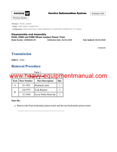 DOWNLOAD CATERPILLAR 938K WHEEL LOADER SERVICE REPAIR MANUAL W8K