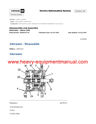 DOWNLOAD CATERPILLAR 950G WHEEL LOADER SERVICE REPAIR MANUAL 3JW