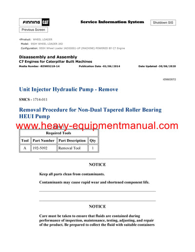 Download Caterpillar 950H WHEEL LOADER Service Repair Manual JAD