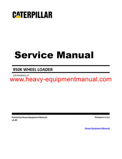 DOWNLOAD CATERPILLAR 950K WHEEL LOADER SERVICE REPAIR MANUAL R4A