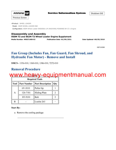 DOWNLOAD CATERPILLAR 950M WHEEL LOADER SERVICE REPAIR MANUAL ENE