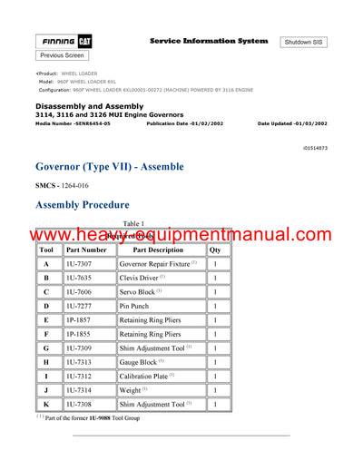 DOWNLOAD CATERPILLAR 960F WHEEL LOADER SERVICE REPAIR MANUAL 6XL