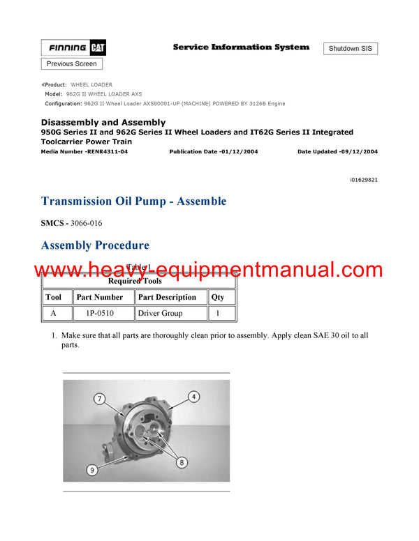 DOWNLOAD CATERPILLAR 962G II WHEEL LOADER SERVICE REPAIR MANUAL AXS